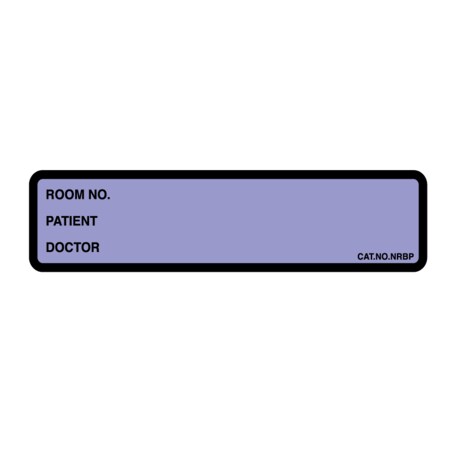 Nevs Printed Chart Label-Room No , name, Doctor 1-3/8x5-3/8 Lavender w/Black NRBP-LAVENDER